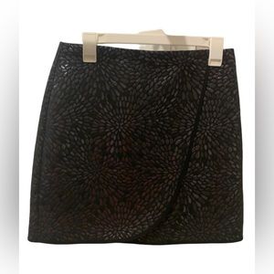 NWT LOFT black metallic sparkle wrap like skirt